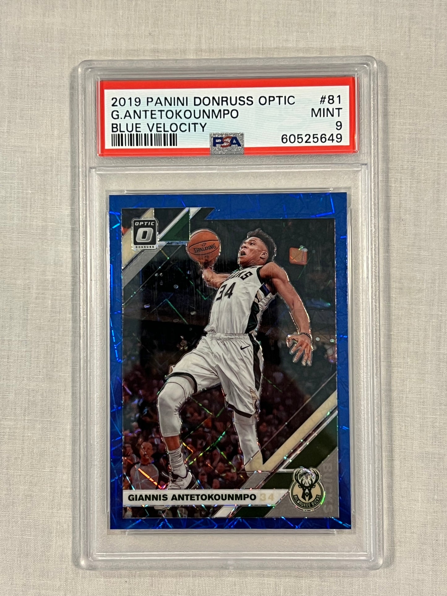 Giannis Antetokounmpo PSA 9 Blue Velocity