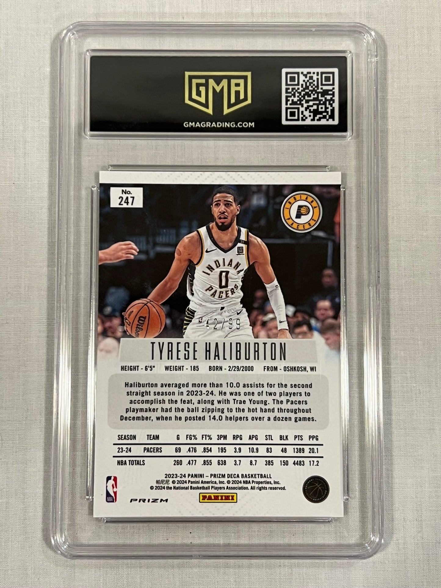 Tyrese Haliburton GMA 10 Purple Prizm /99