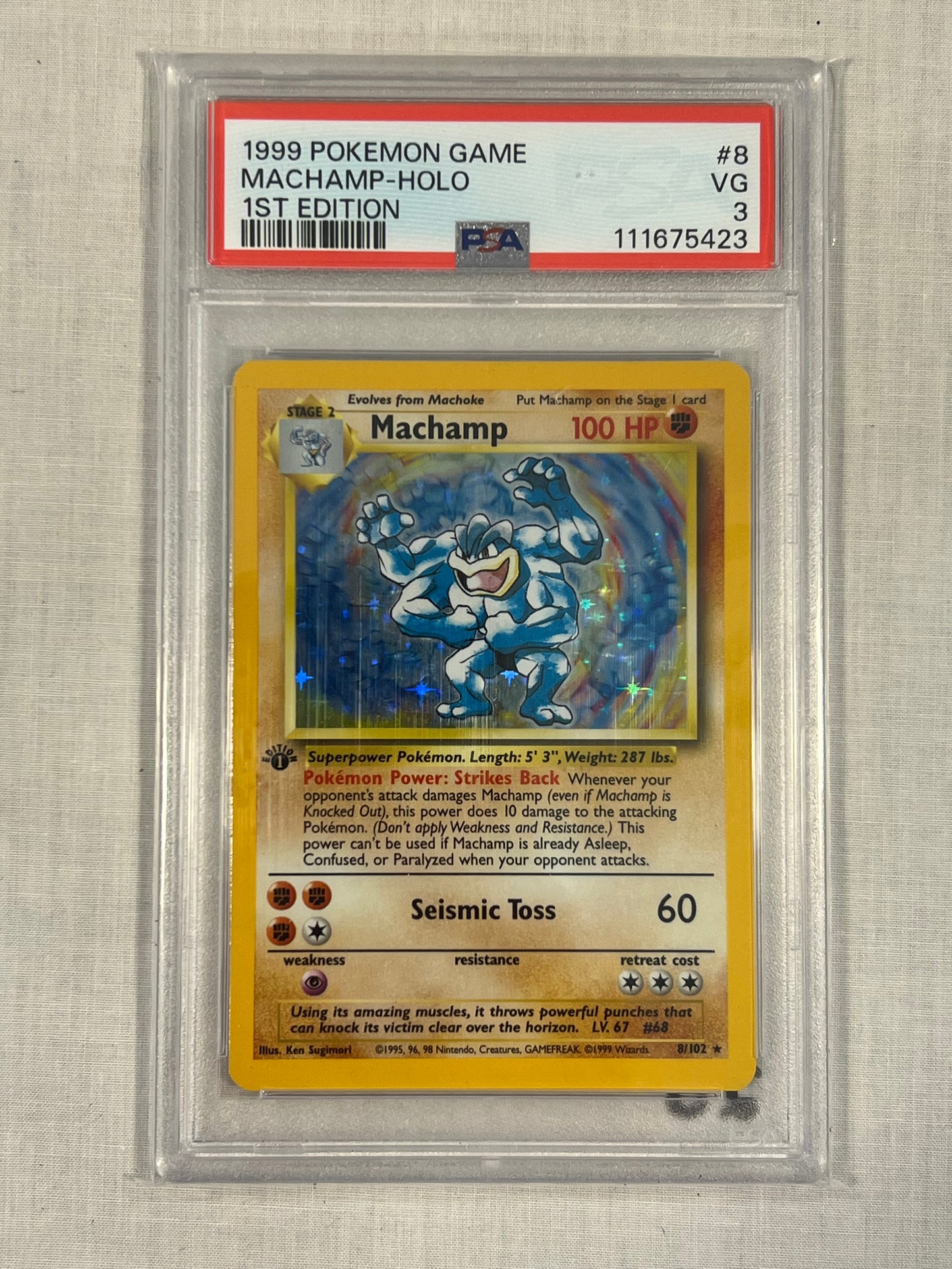 Machamp 1st Edition Holo PSA 3