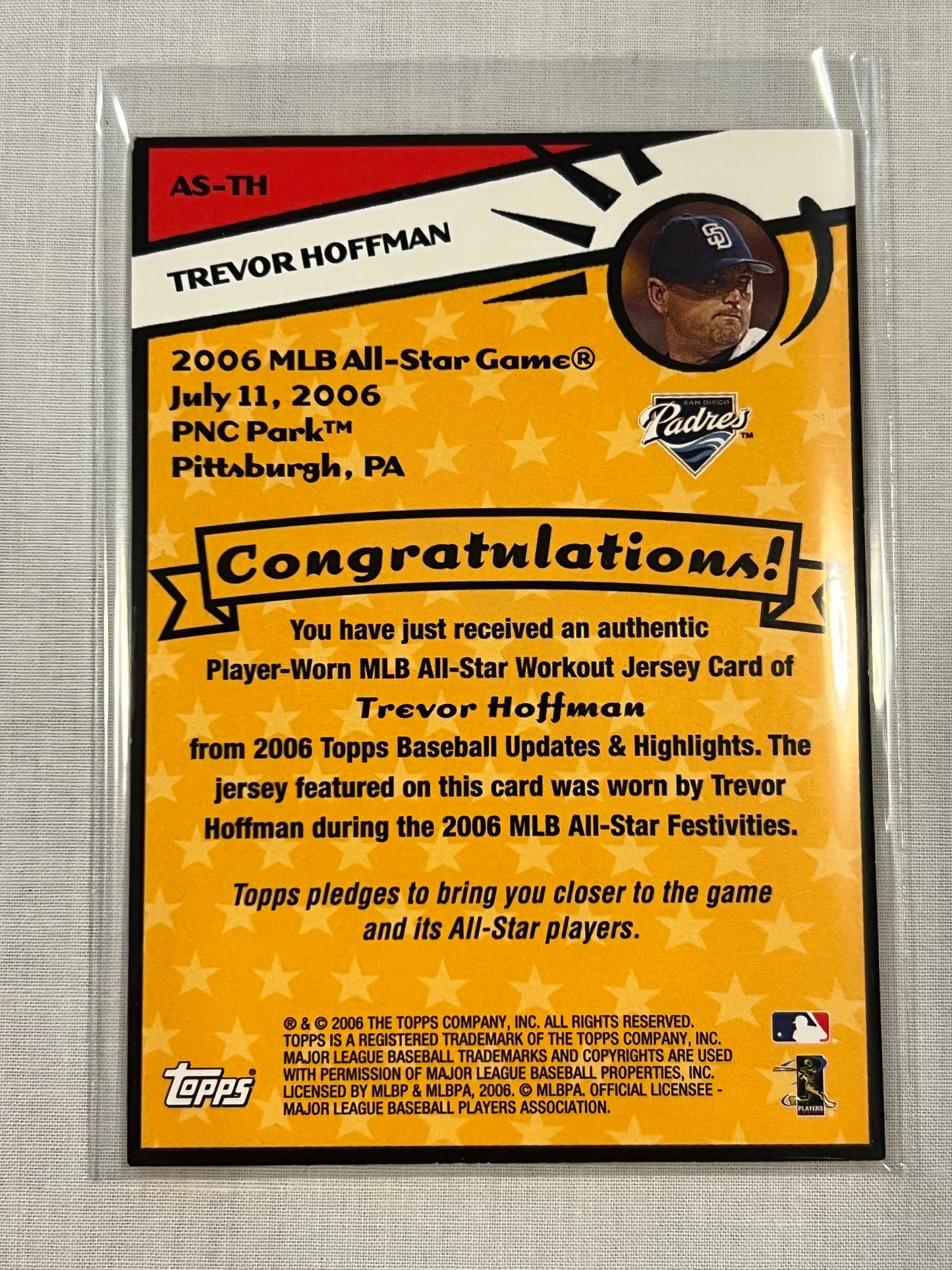 Trevor Hoffman 2006 All-Star Game Patch