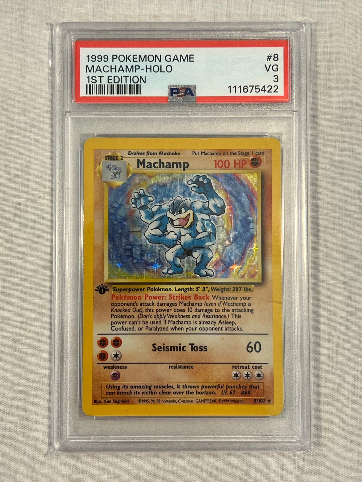 Machamp 1st Edition Holo PSA 3