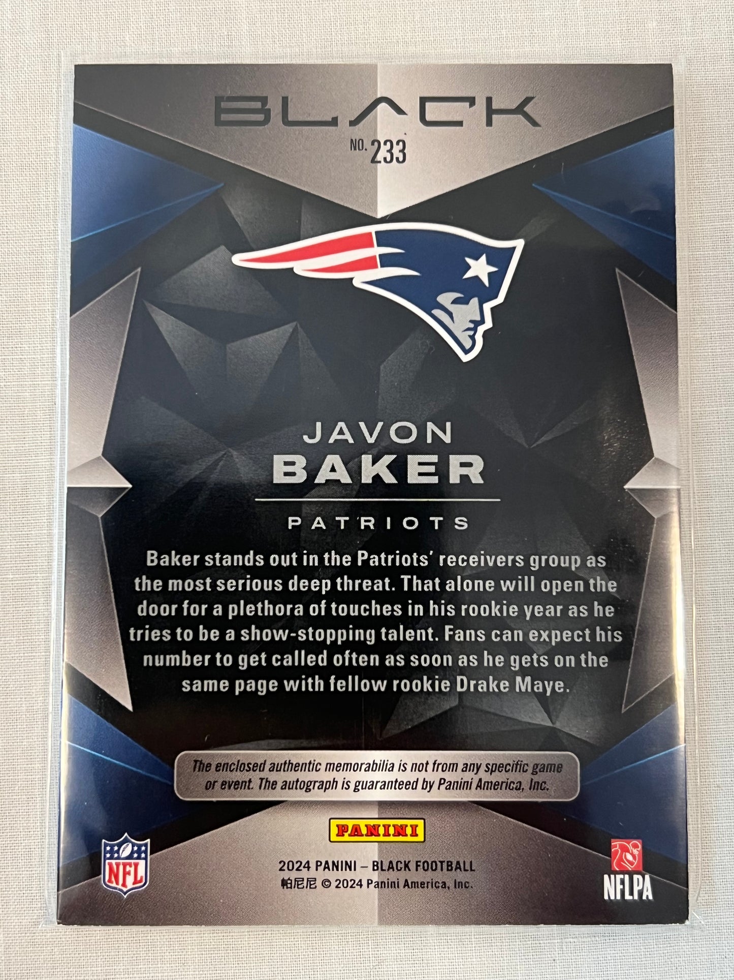 Javon Baker Obsidian Black RPA