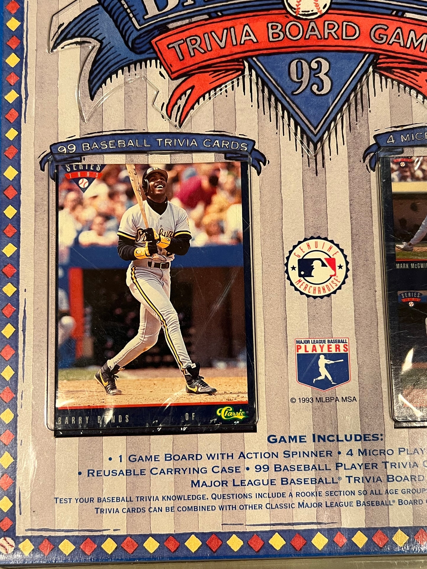 MLB Card Trivia Board Game 1993