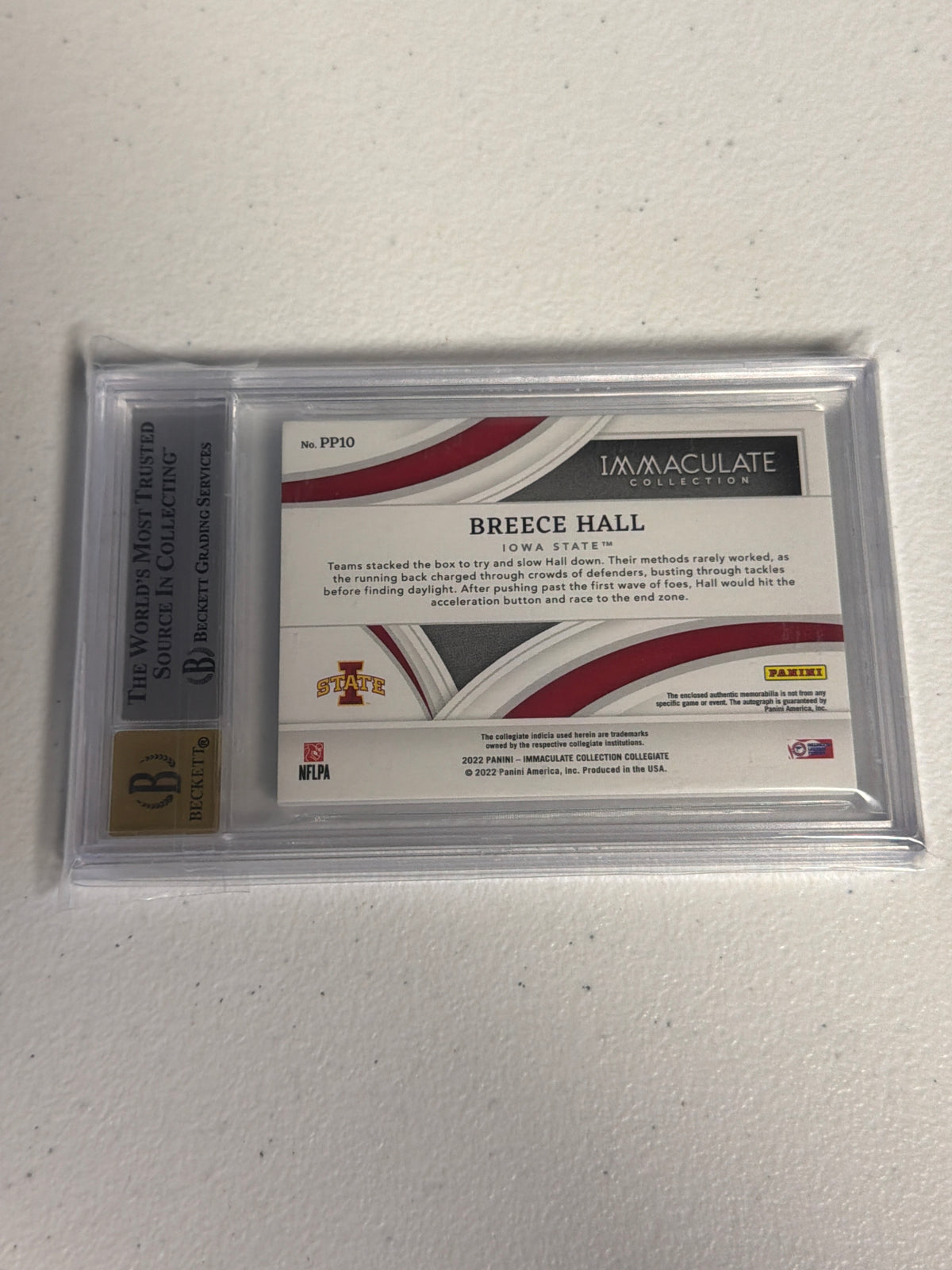 Breece Hall RPA /10 Immaculate BGS 9 Auto 10 Bowl Patch