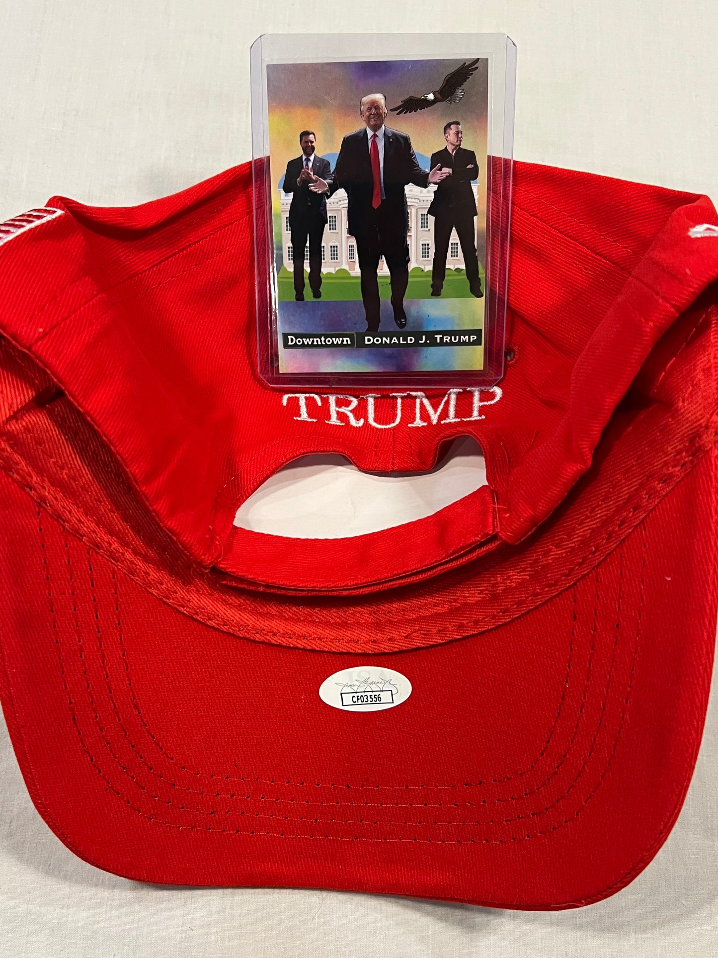 Le'Veon Bell signed Donald Trump hat w/ Custom Card