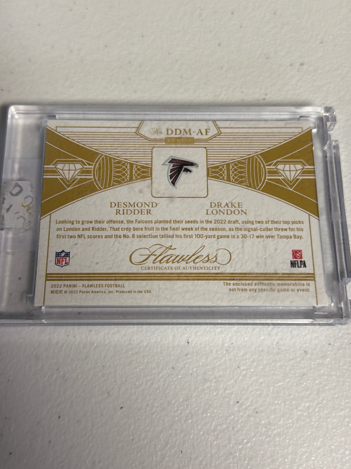 Drake London & Desmond Ridder Flawless Dual Patch RC /25