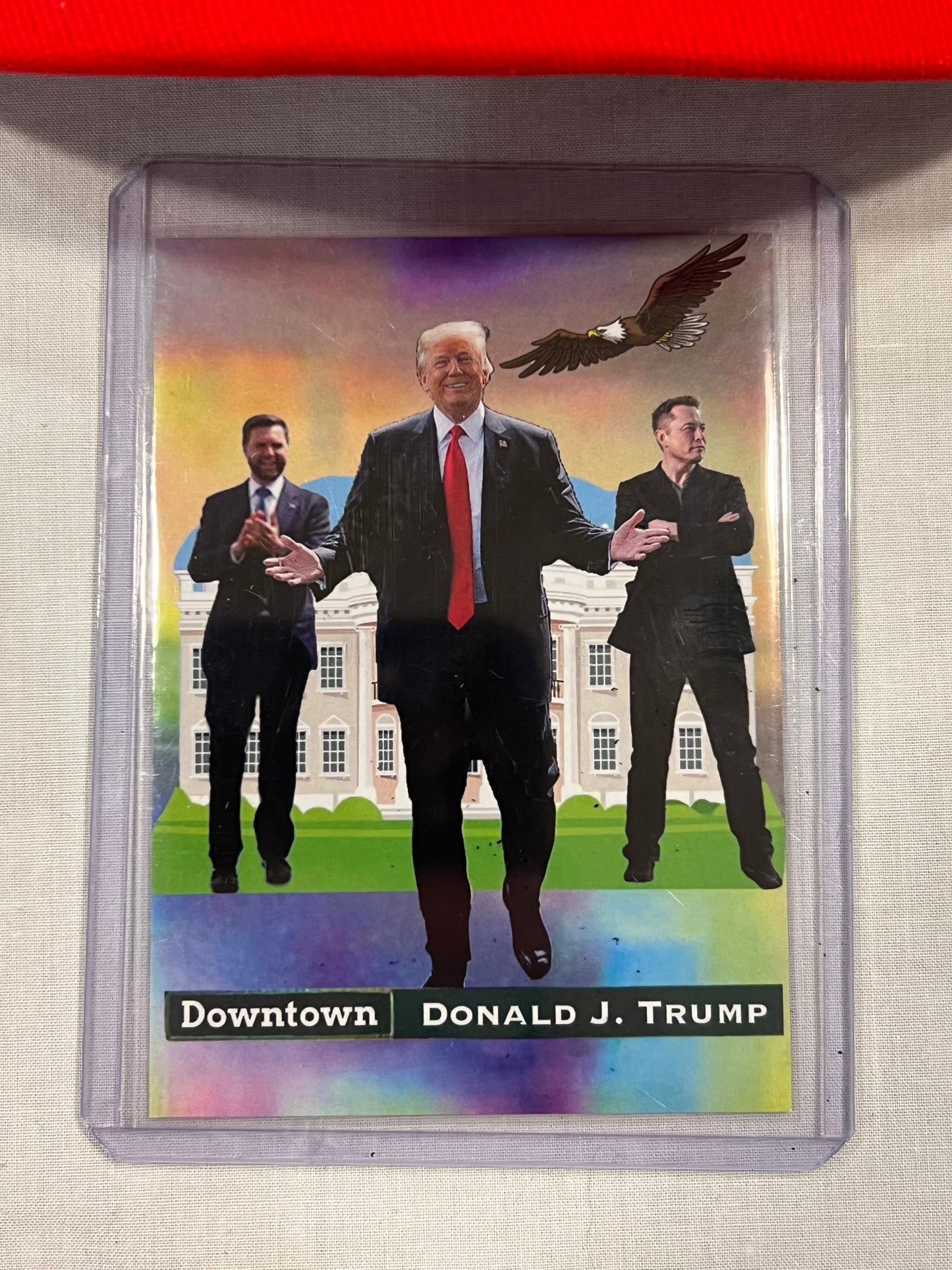 Le'Veon Bell signed Donald Trump hat w/ Custom Card
