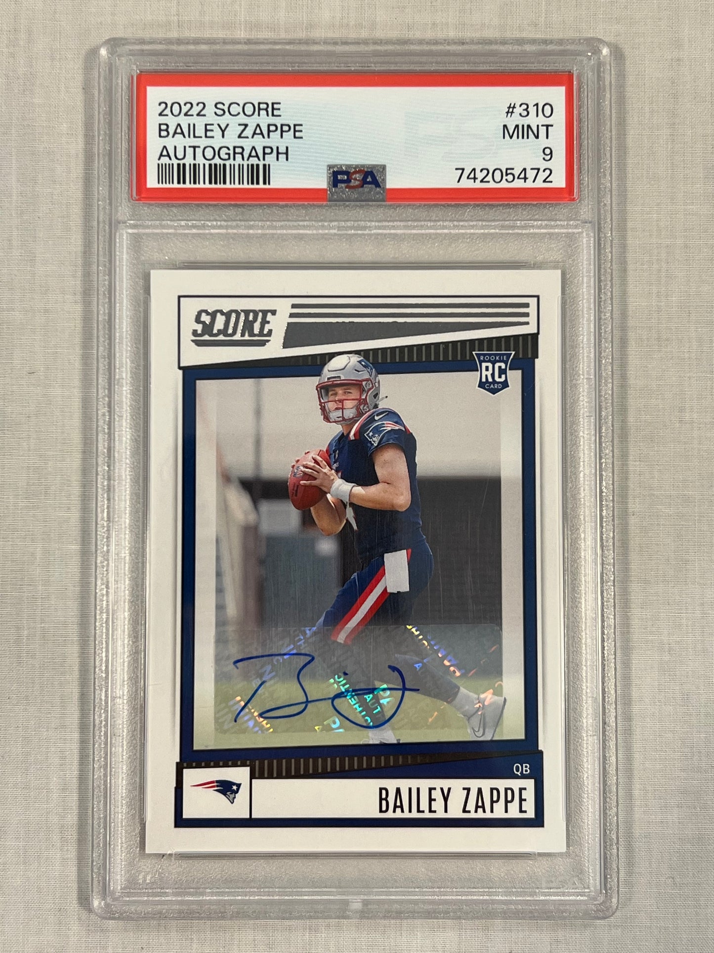 Bailey Zappe PSA 9 Rookie Auto