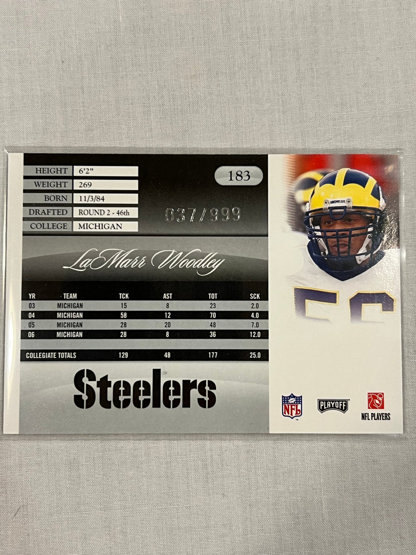 Lamar Woodley Silver Rookie /999