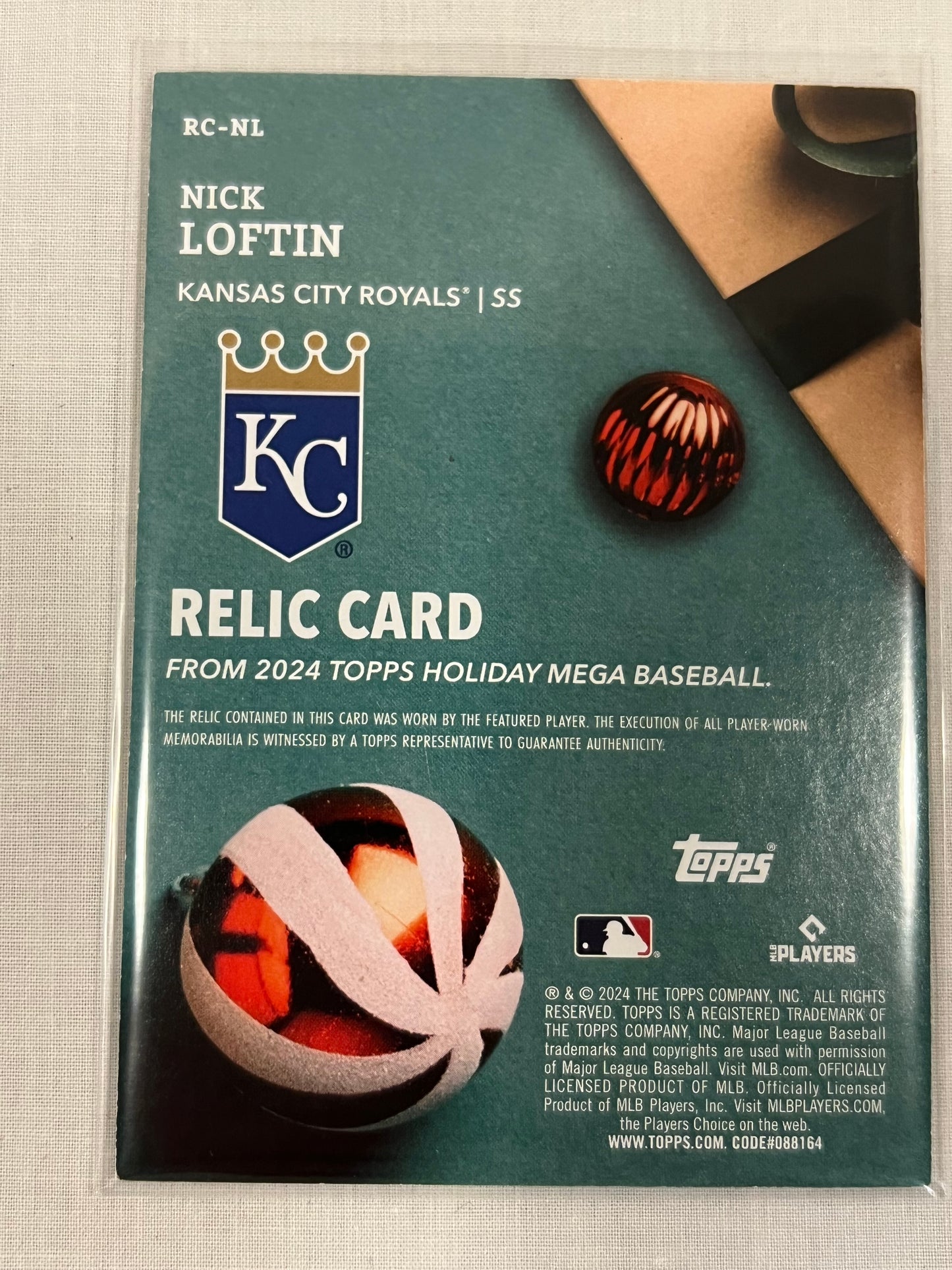 Nick Loftin Christmas Rookie Patch