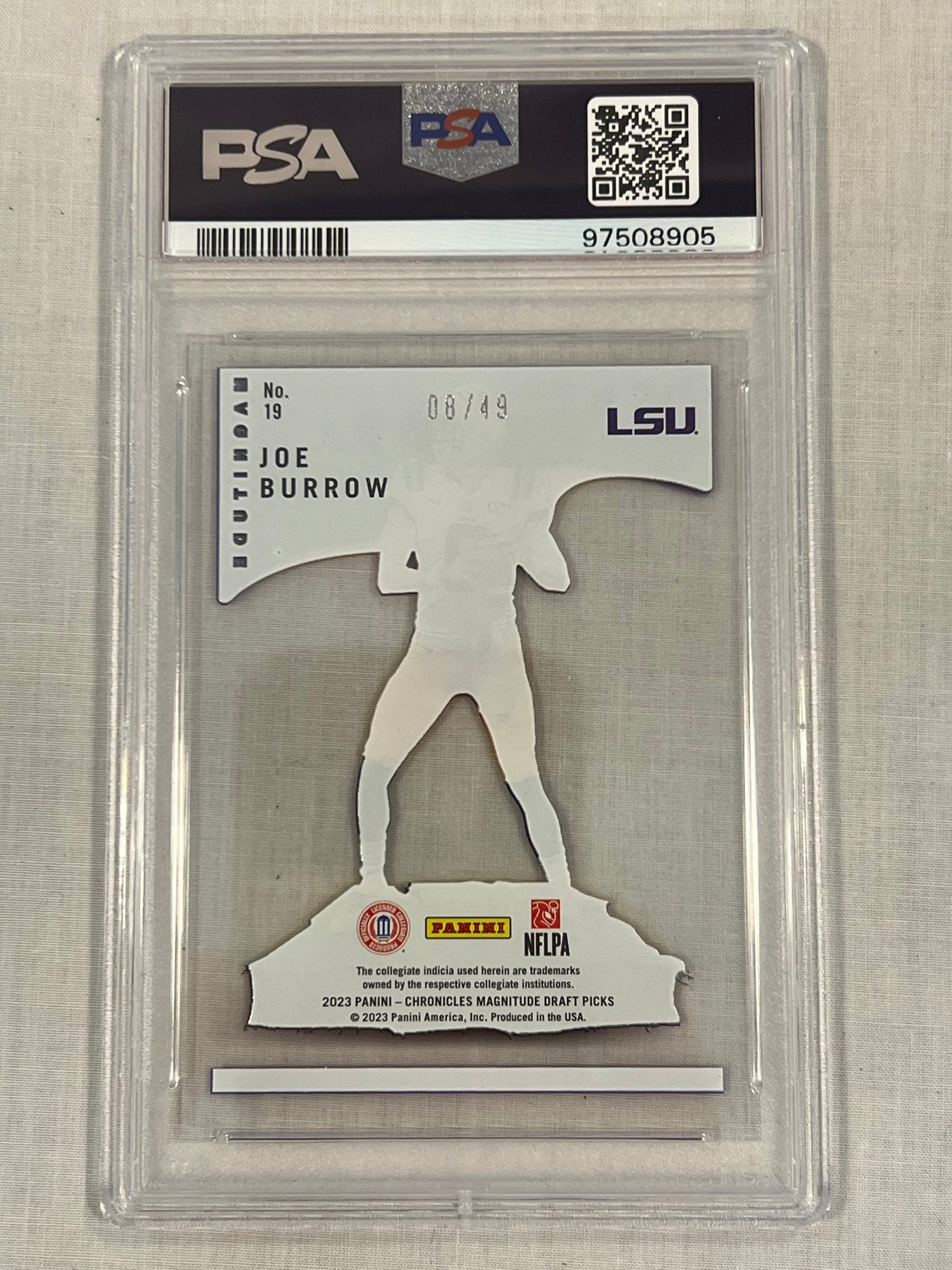 Joe Burrow Clearly Purple /49 PSA 9