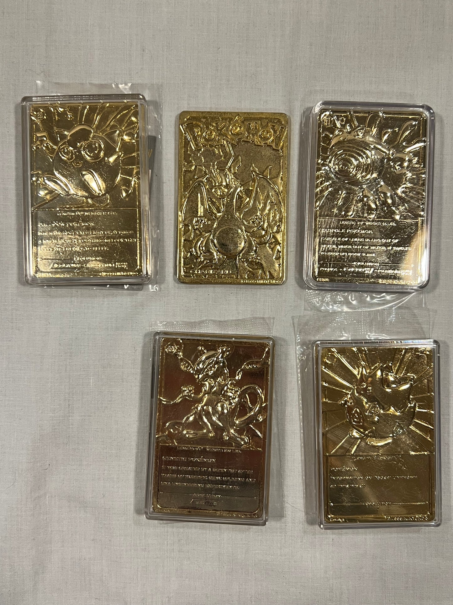 23k Gold Plated Pokemon Cards Complete Set Burger King Exclusive 1999