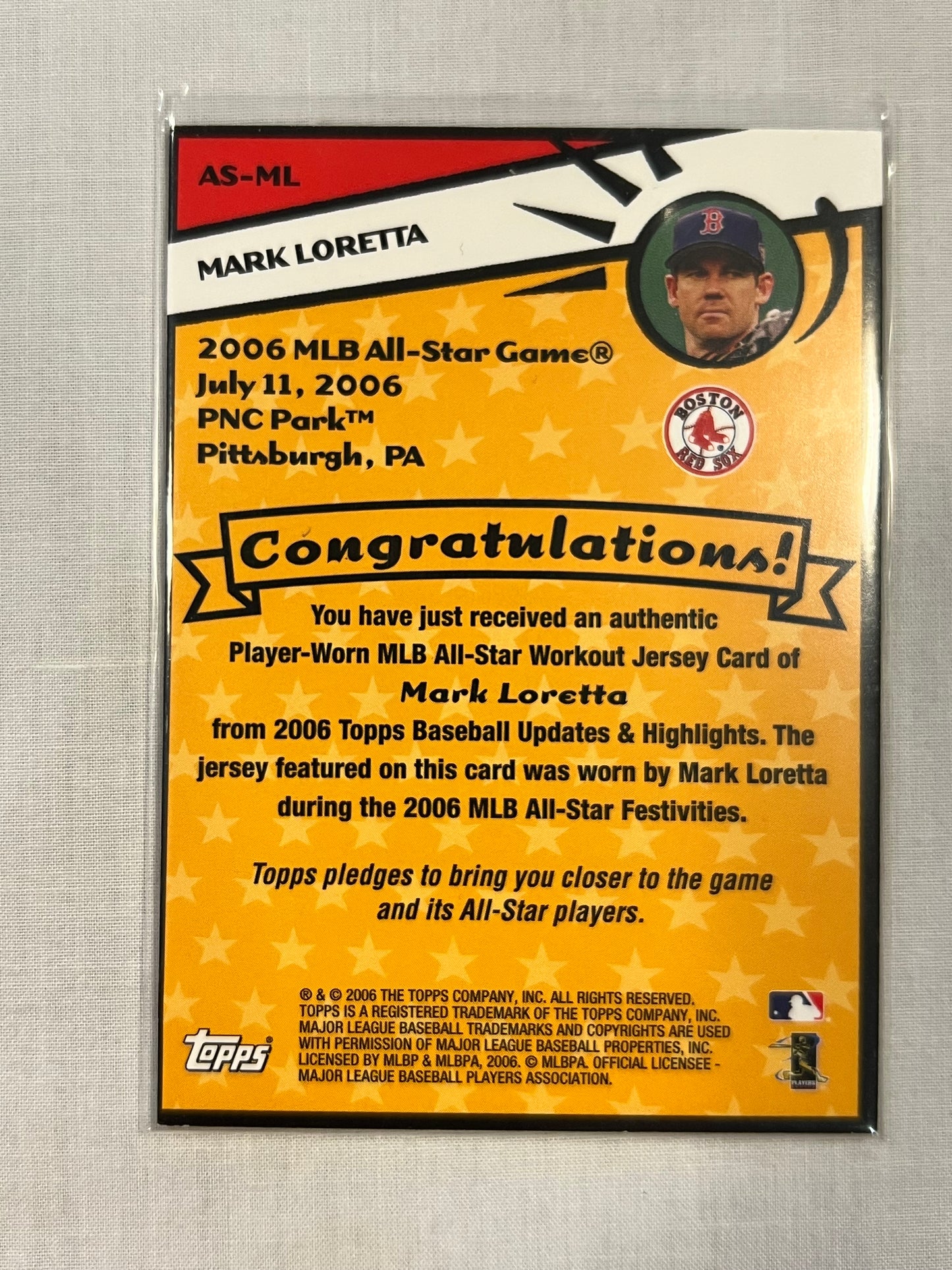 Mark Loretta 2006 All-Star Game patch