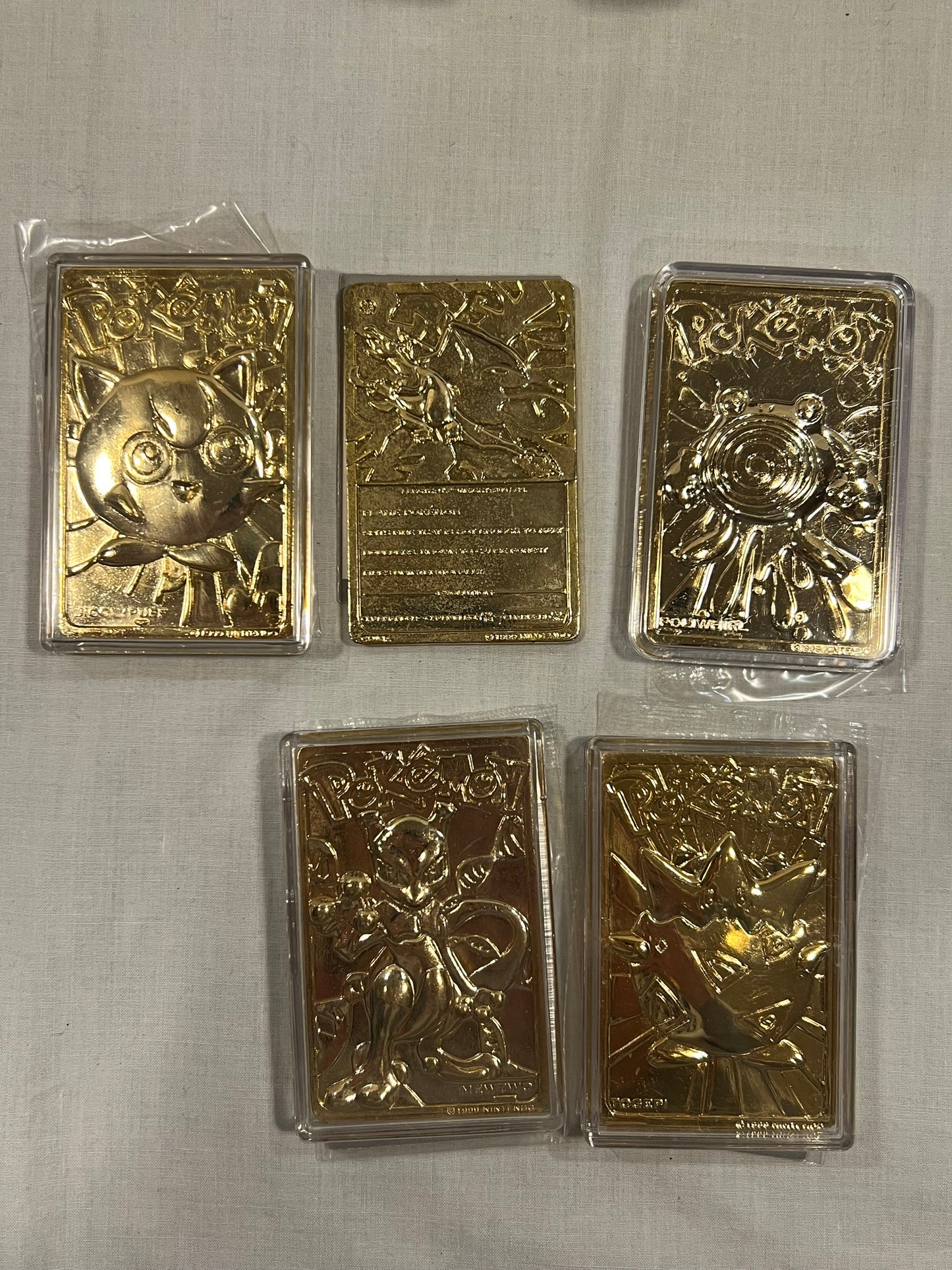 23k Gold Plated Pokemon Cards Complete Set Burger King Exclusive 1999