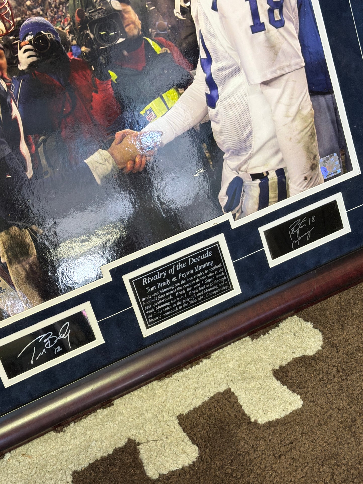 Tom Brady & Peyton Manning Engraved Autographed Picture
