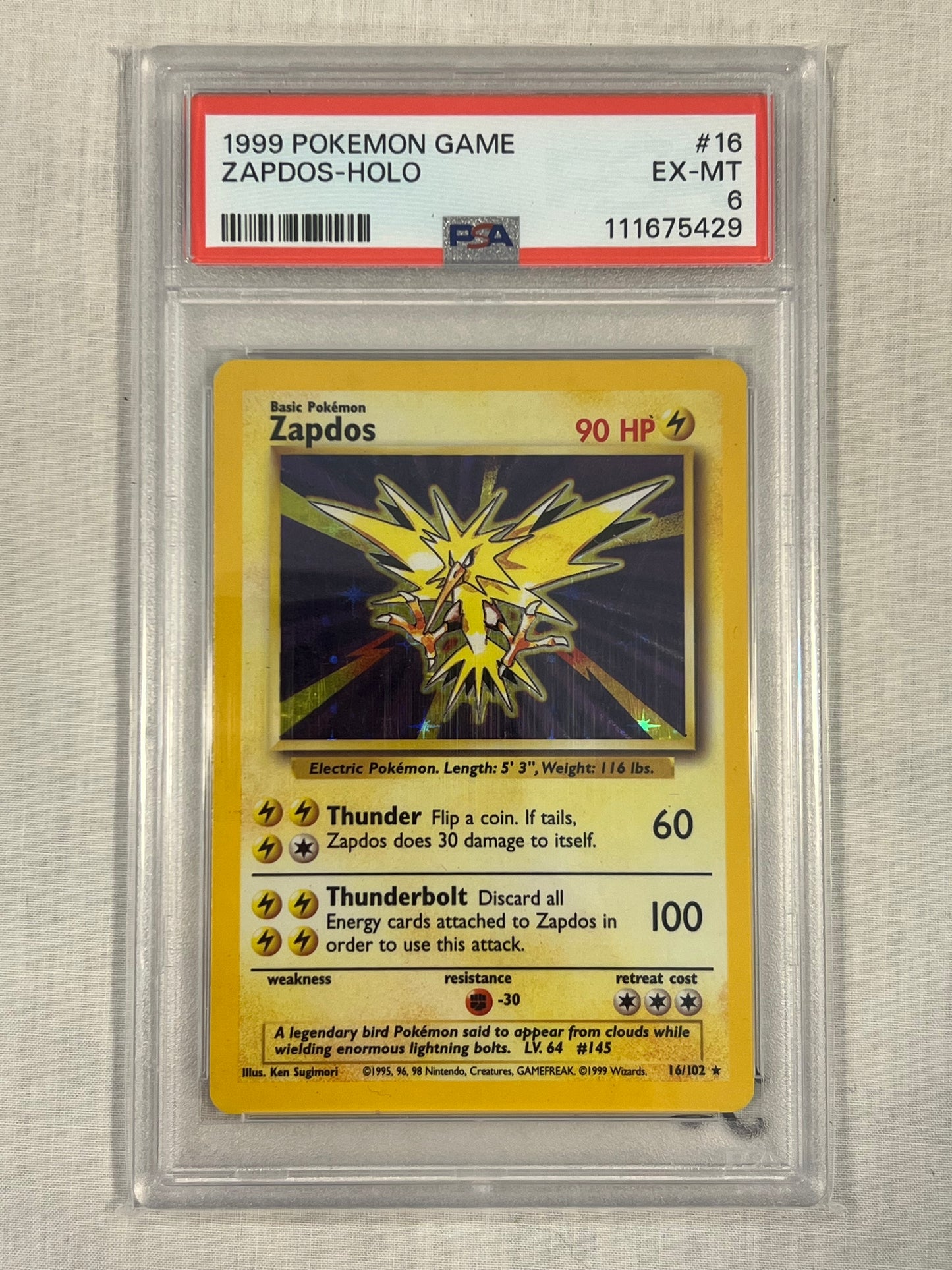 Zapdos PSA 6