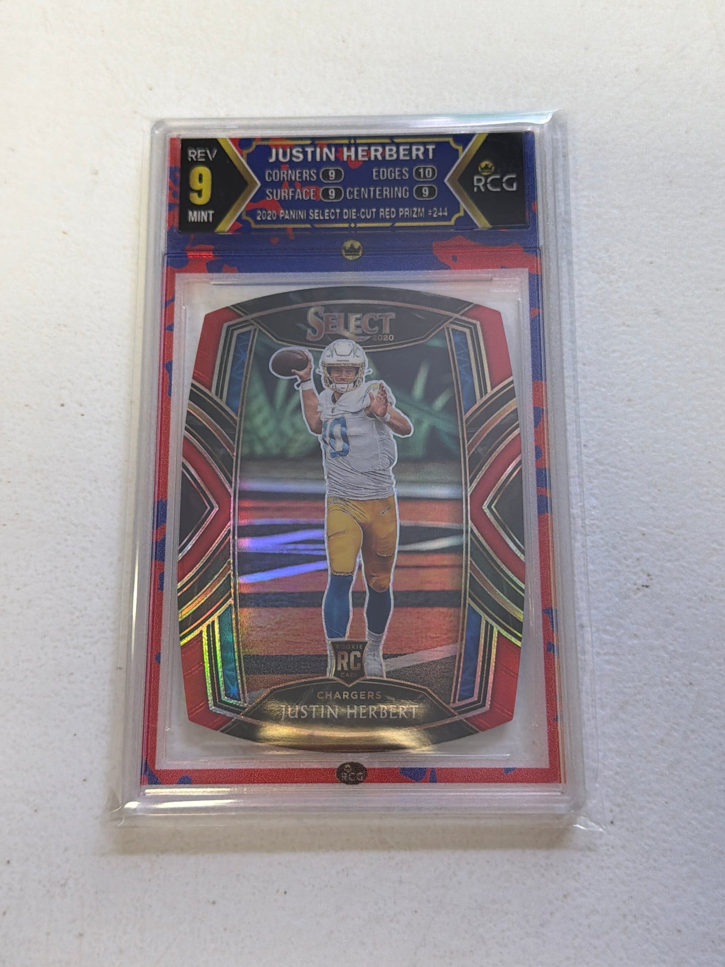 Justin Herbert Red Die Cut RC RCG 9