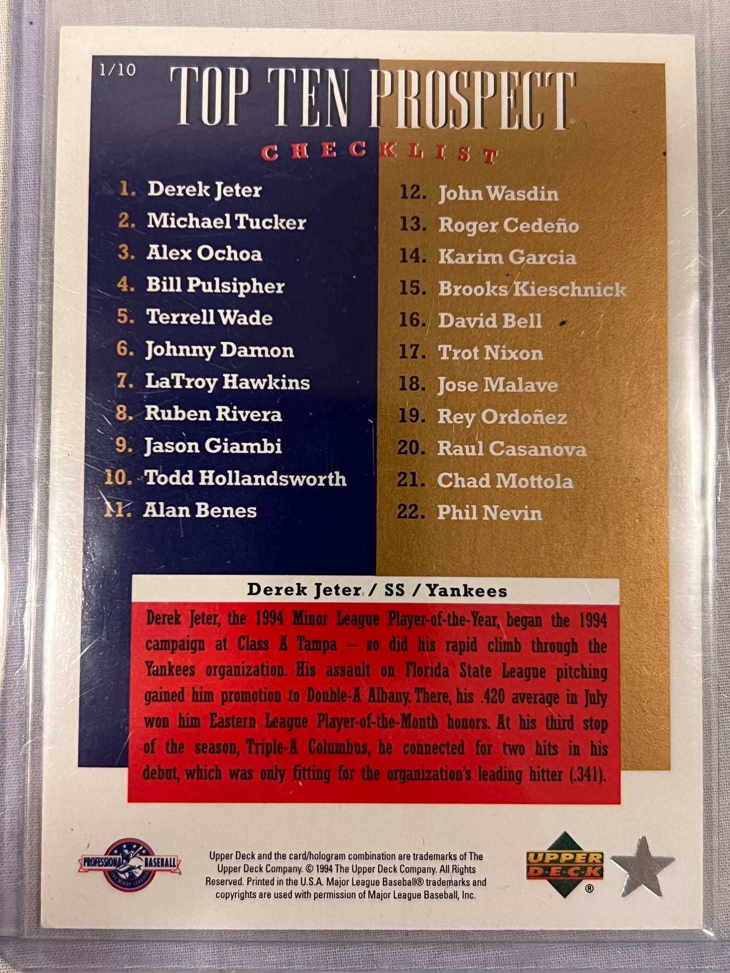 Derek Jeter Top Ten Prospect