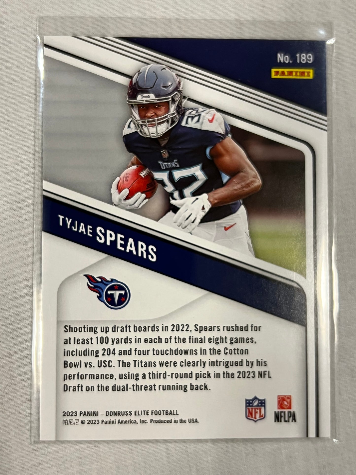 Tyjae Spears Elite Silver Rookie /999