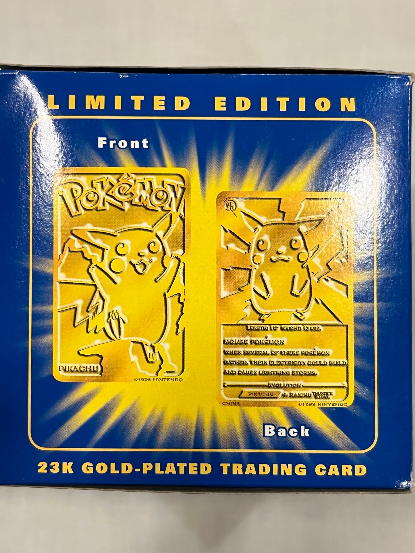 23k Gold Plated Pokemon Cards Complete Set Burger King Exclusive 1999