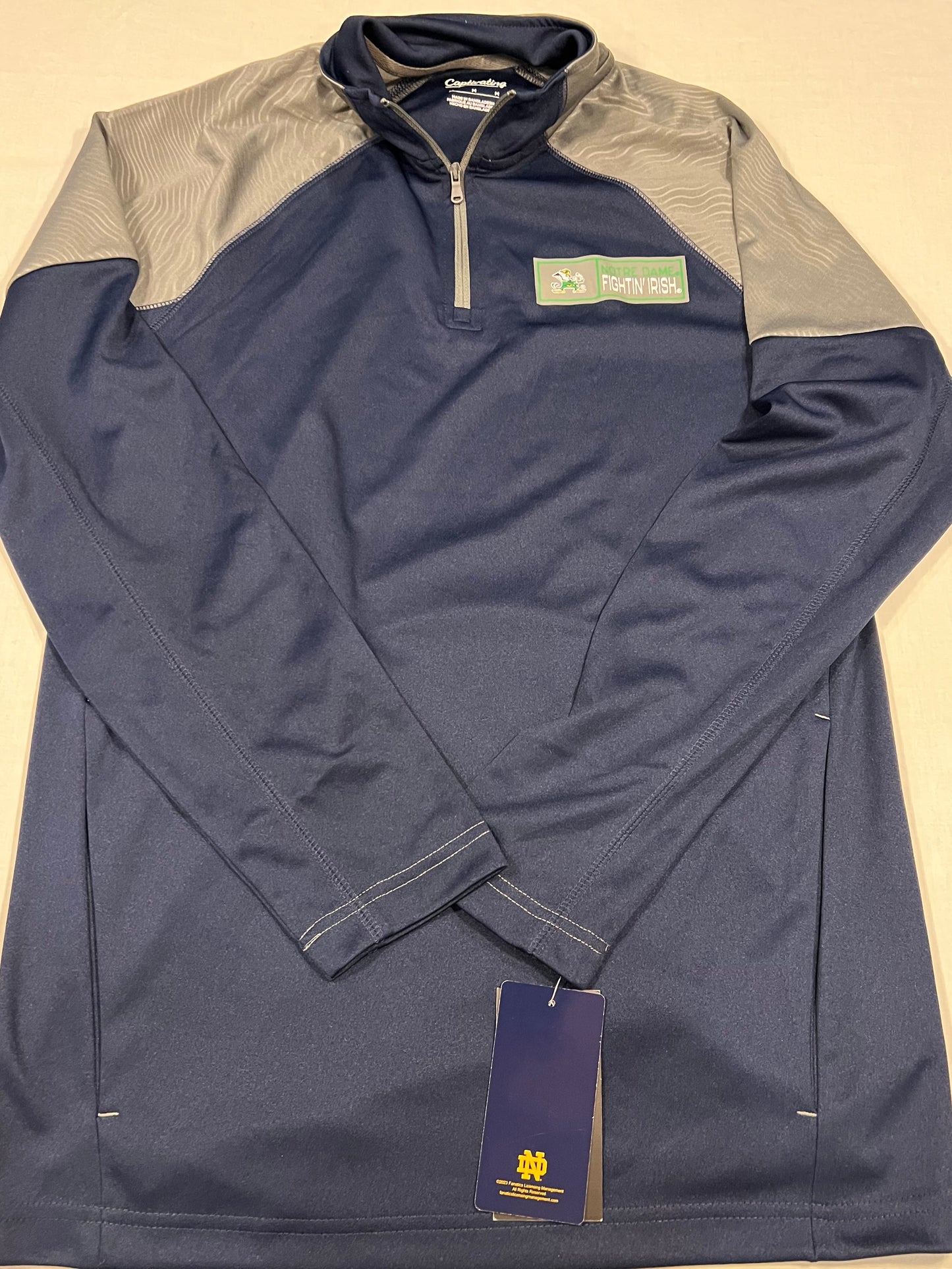 Notre Dame Quarter Zip Sweatshirt Mens Medium