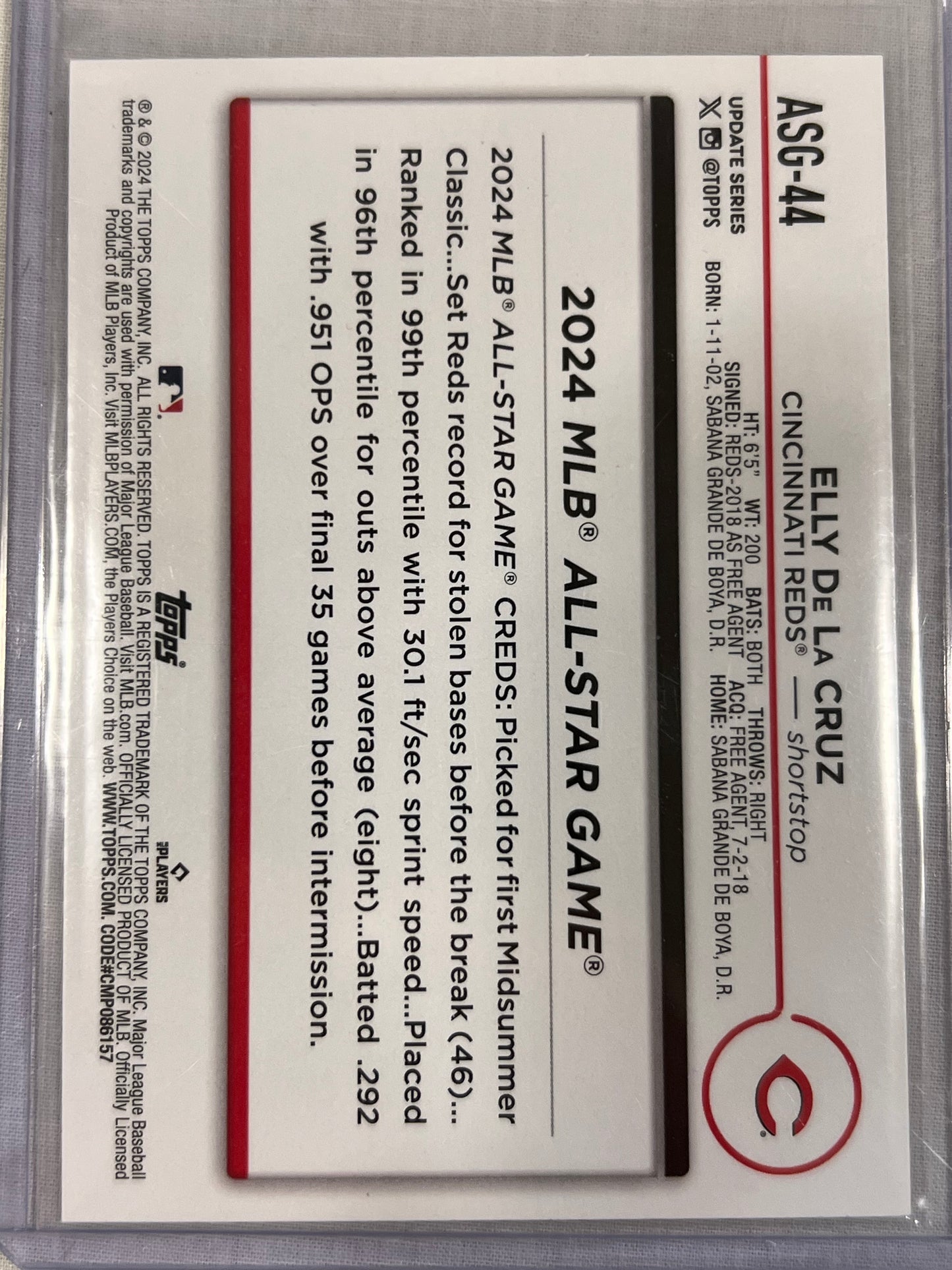 Elly De La Cruz Topps ASG Variation Rookie