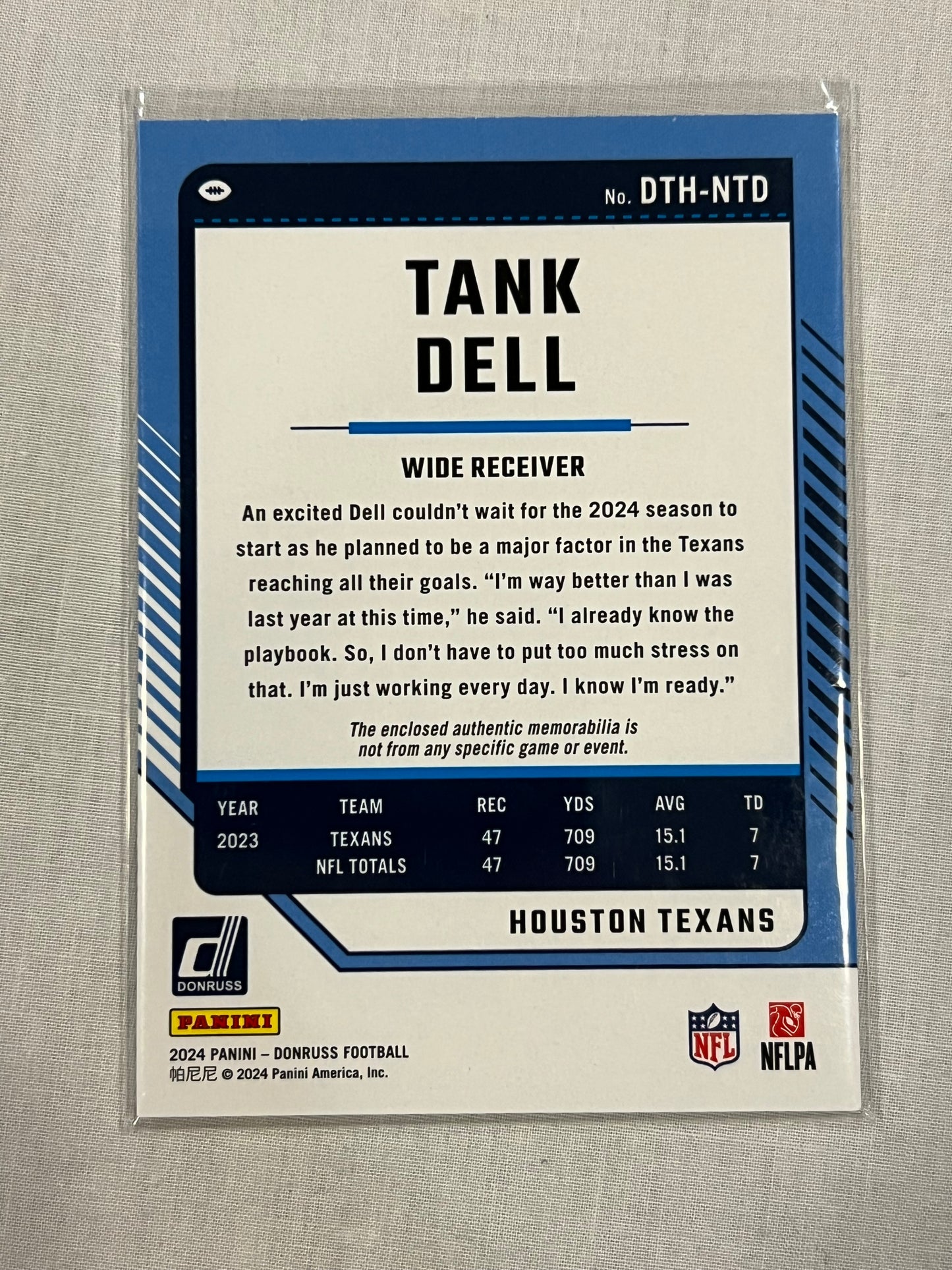 Tank Dell Rookie Threads
