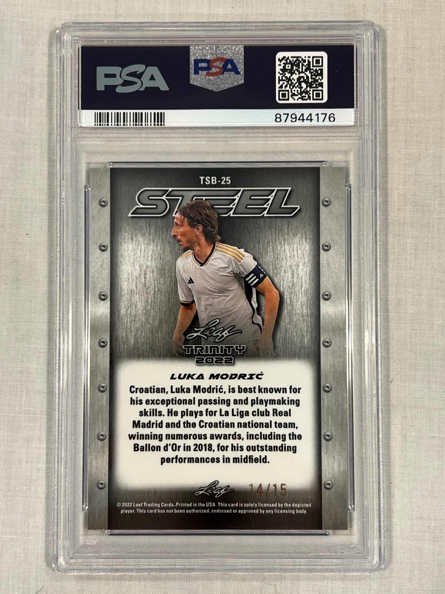 Luka Modric PSA 9 Steel Blue /15
