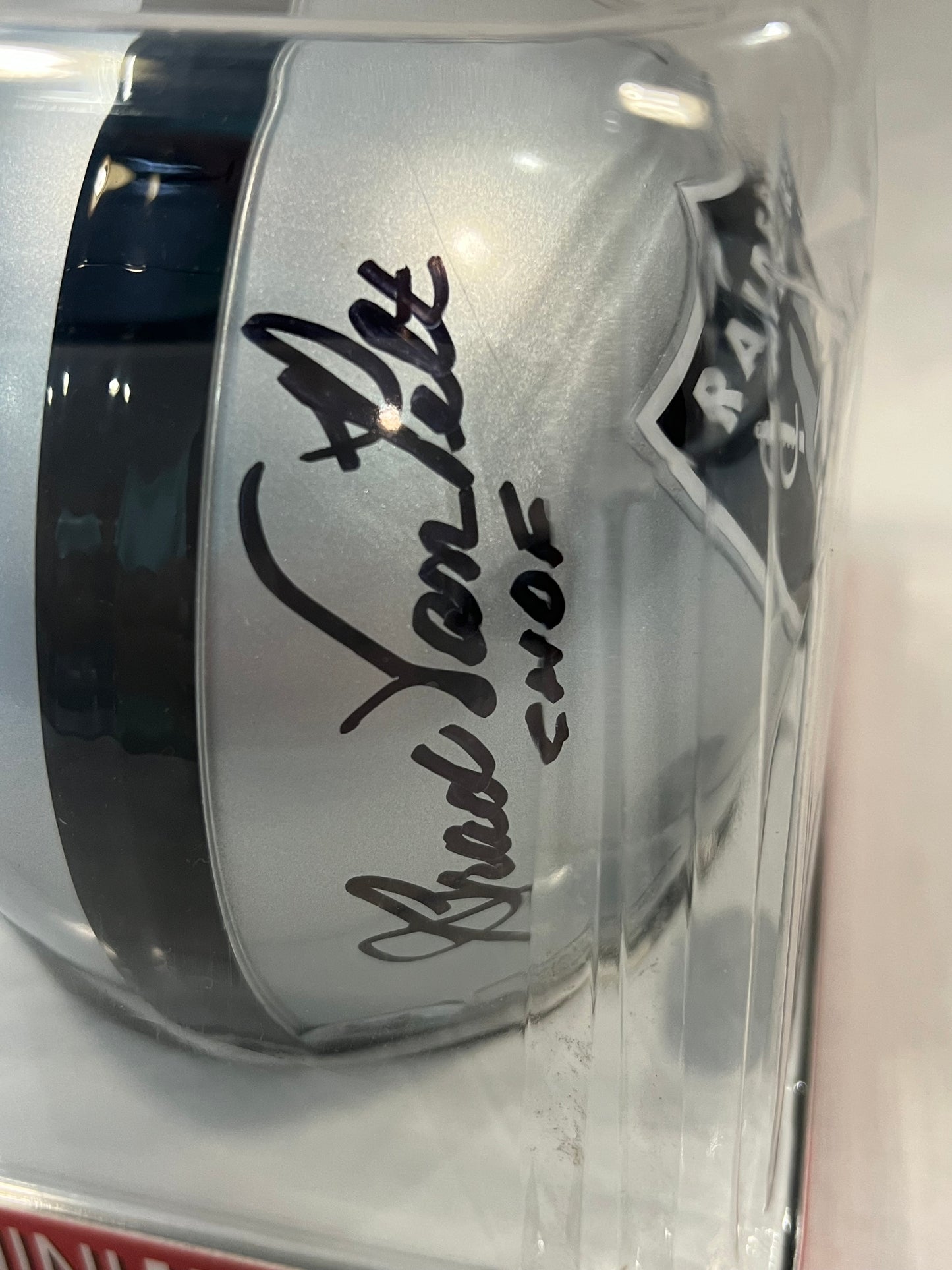 Ray Guy & Brad Van Pelt HOF Raiders Mini Helmet