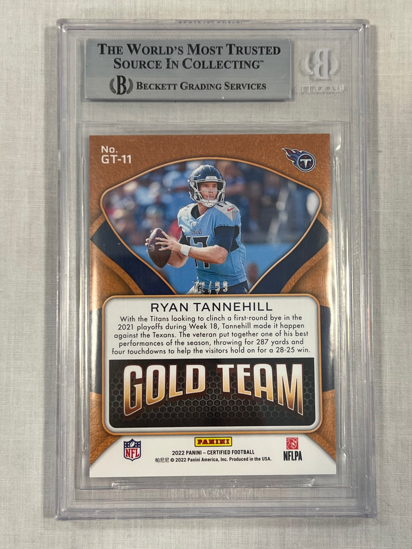 Ryan Tannehill BGS 9 Gold Team Red /99