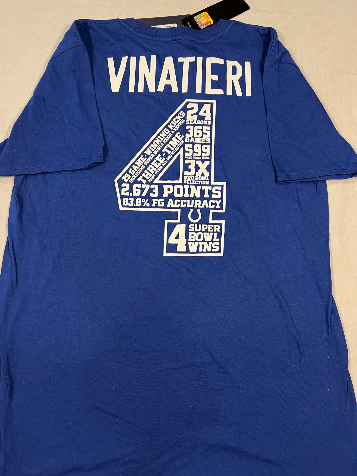 Adam Vinatieri Fanatics Mens Medium HOF T-Shirt