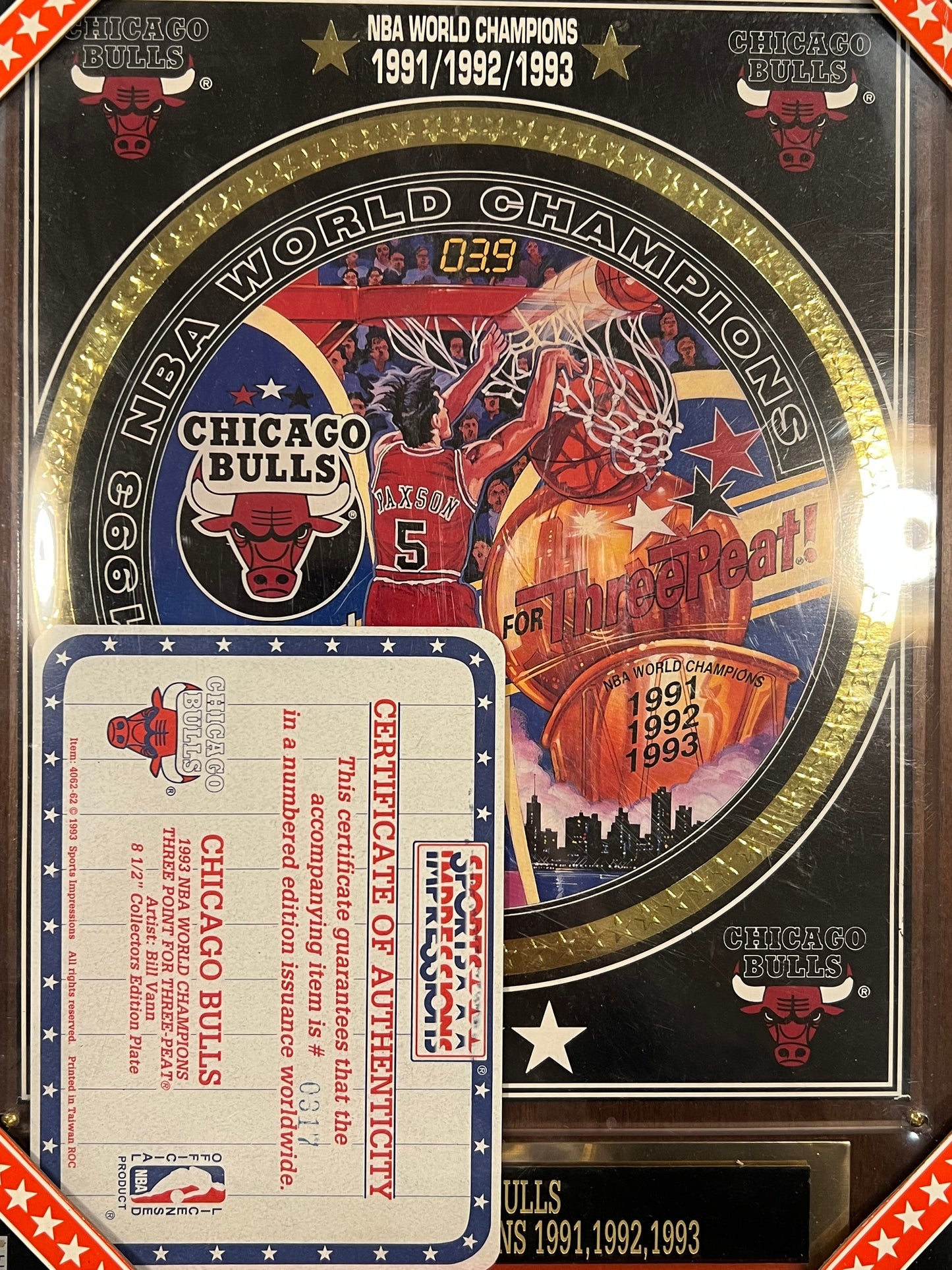 John Paxson Chicago Bulls Plaque