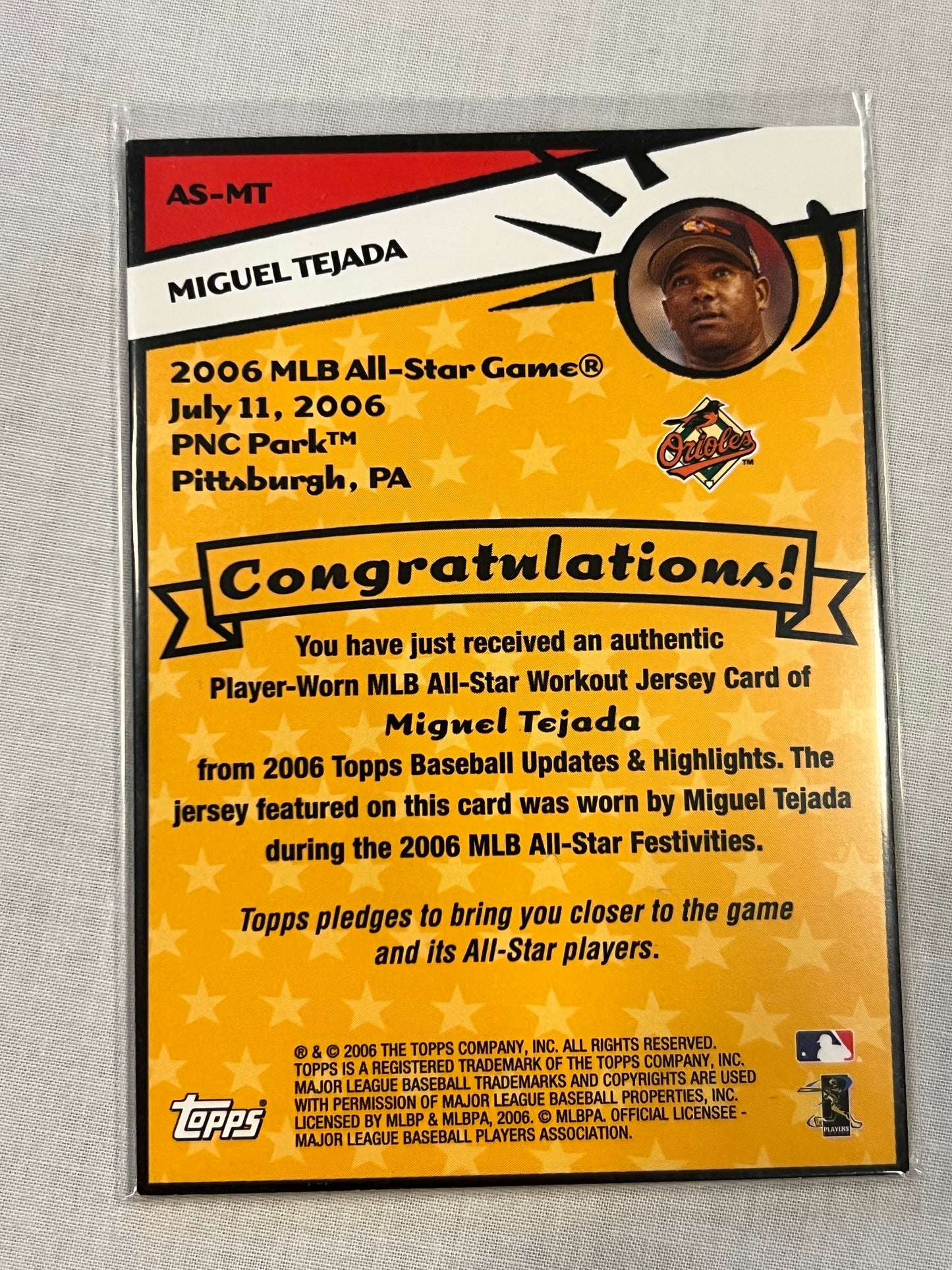 Miguel Tejada 2006 All-Star Game Patch