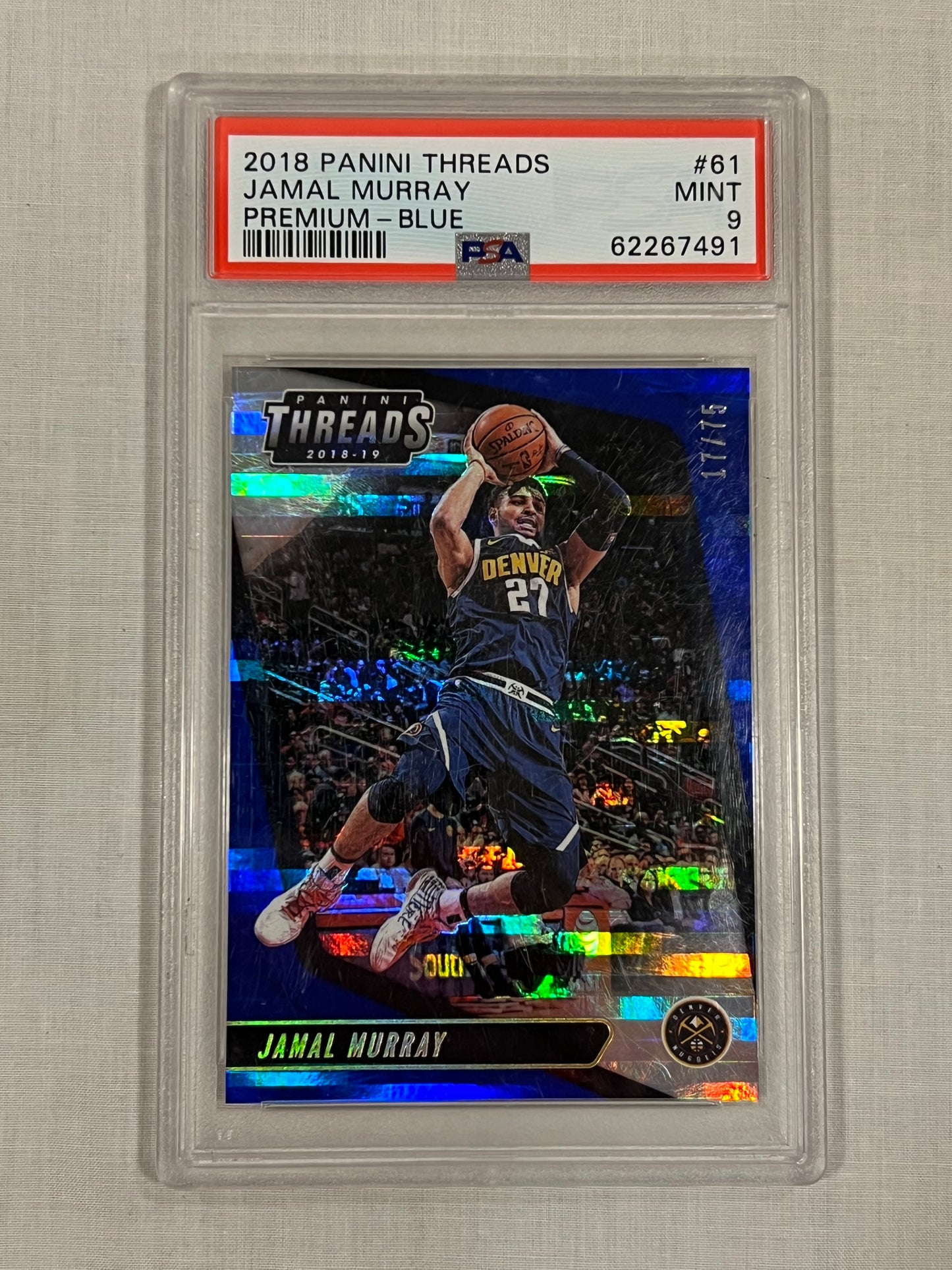 Jamal Murray PSA 9 Premium Blue /75