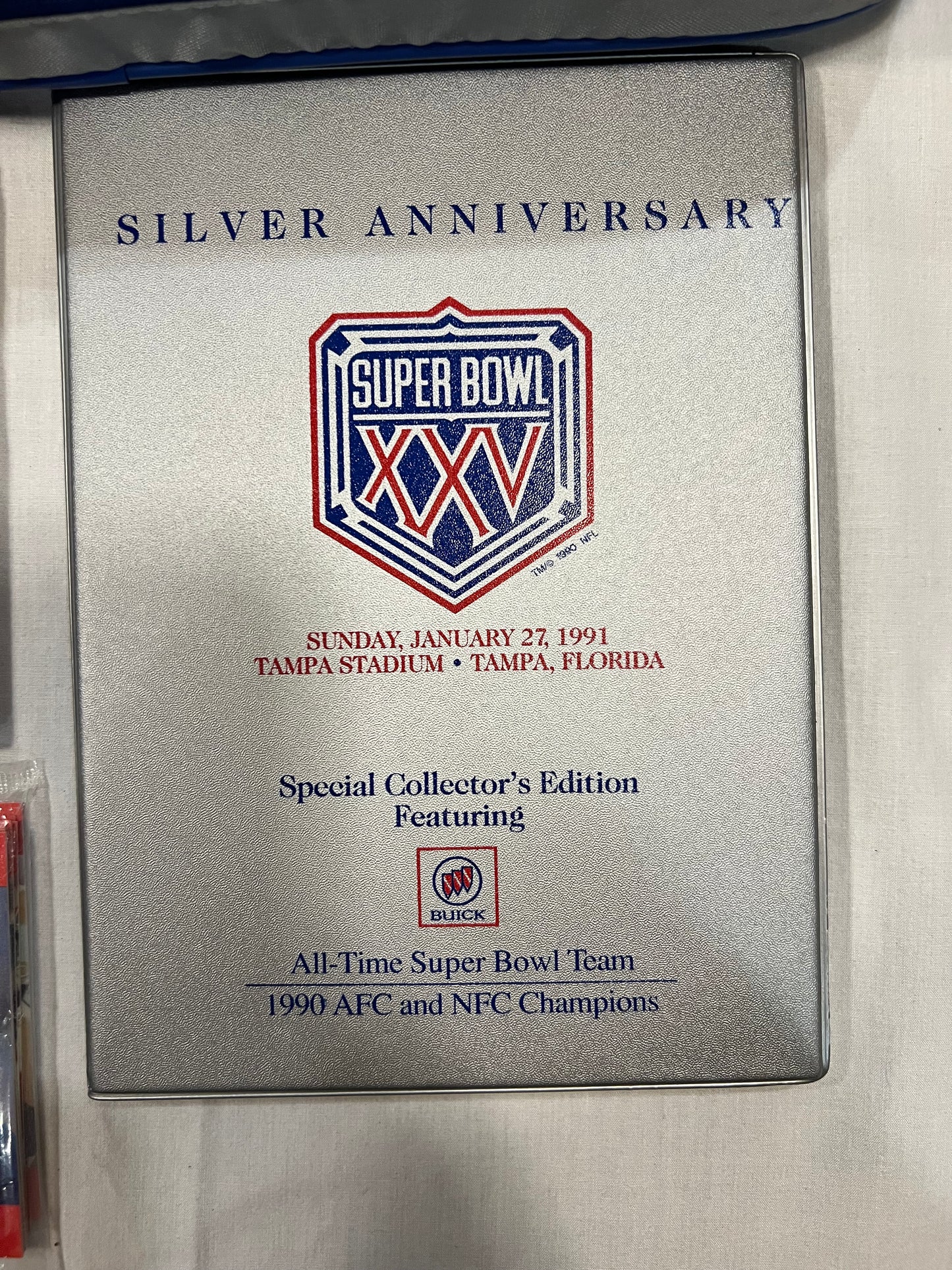Super Bowl XXV 1991 Tampa Cushion w/ extras
