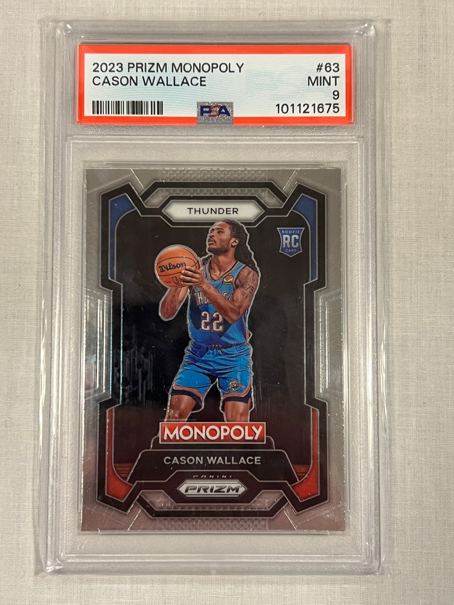 Cason Wallace PSA 9 Monopoly Prizm Rookie