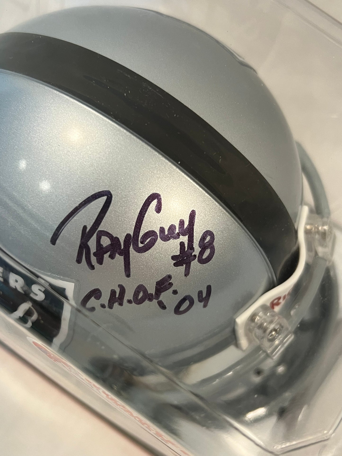 Ray Guy & Brad Van Pelt HOF Raiders Mini Helmet