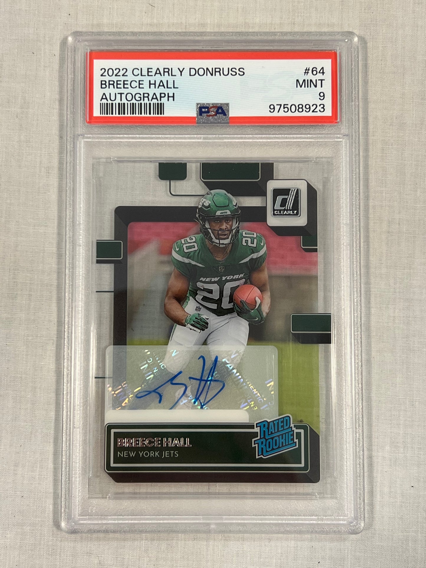Breece Hall PSA 9 Rookie Auto