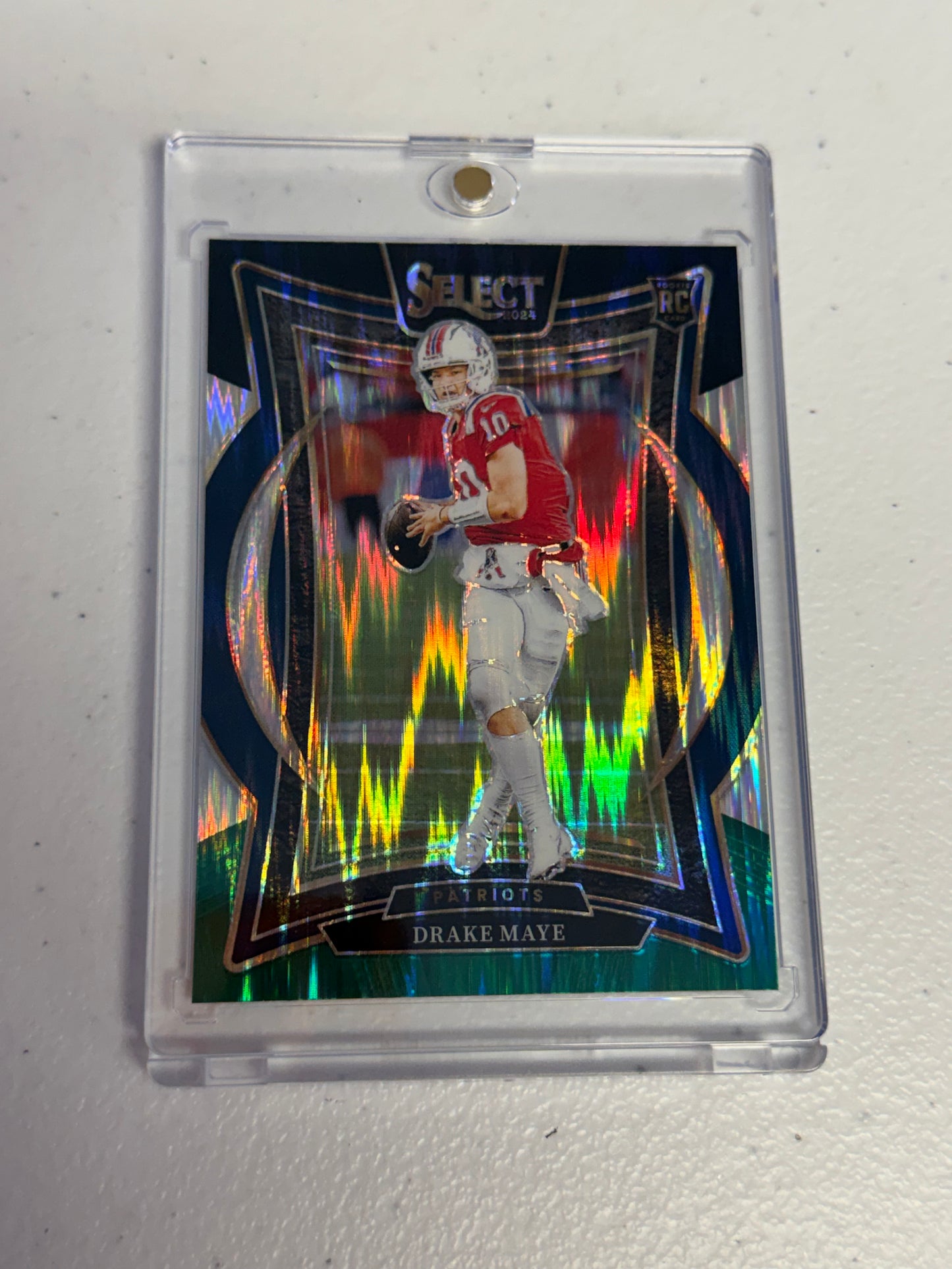 Drake Maye Select Blue Green Shock Rookie