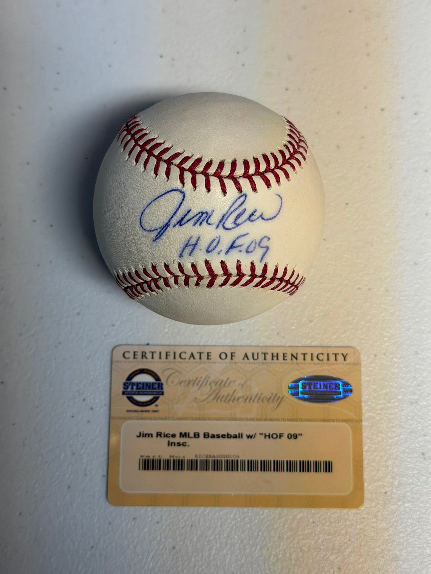Jim Rice Signed Inscribed Baseball