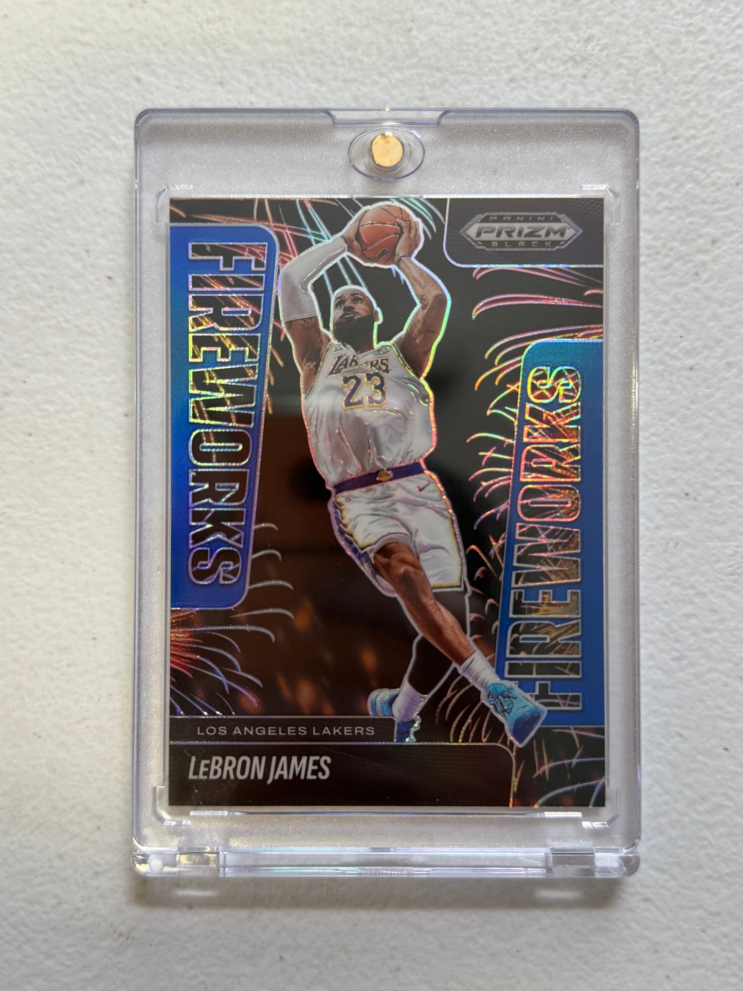 Lebron Fireworks Blue Prizm /199