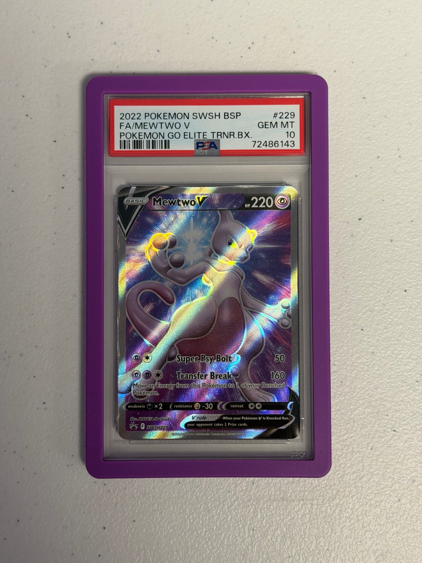 Mewtwo V PSA 10 Pokemon Go ETB Promo
