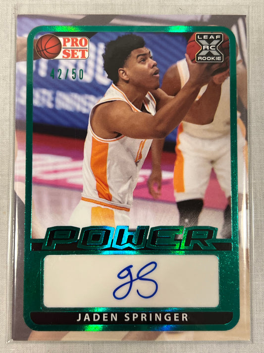 Jaden Springer Green Power Rookie Auto /50