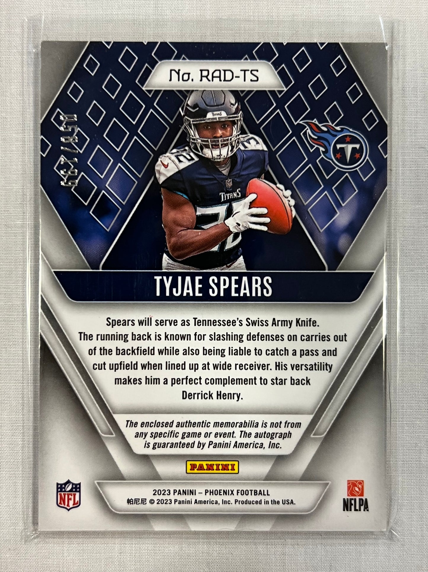 Tyjae Spears 2023 Phoenix RPA /199