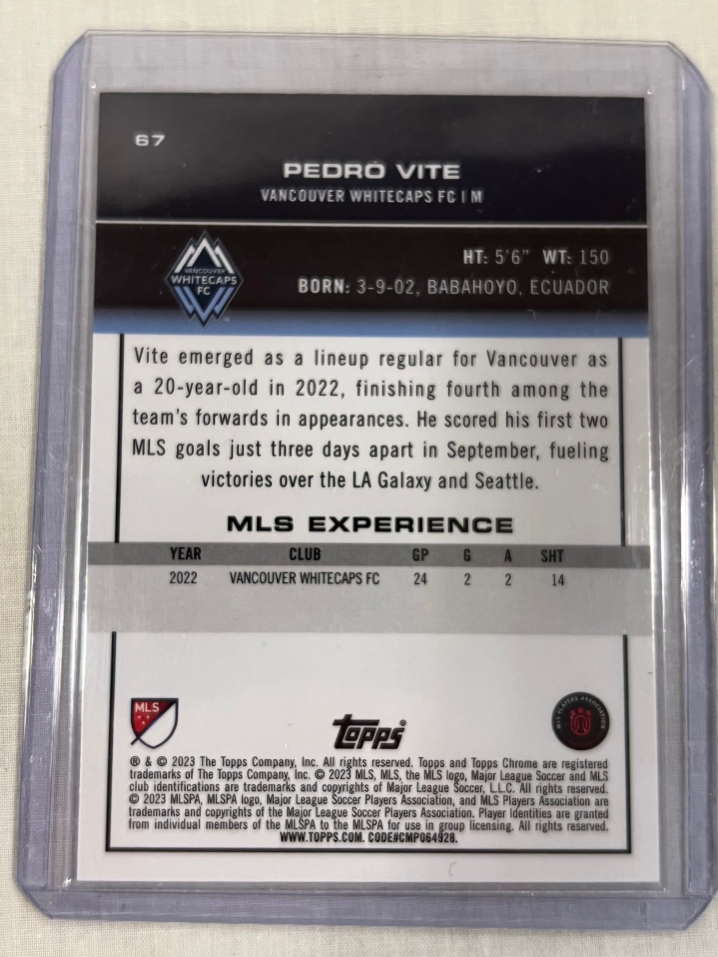 Pedro Vite Black Rookie /10