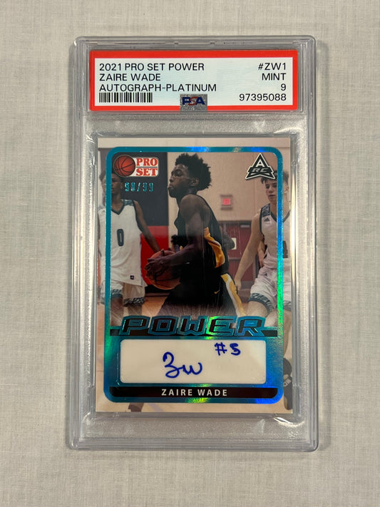 Zaire Wade /99 Platinum RC Auto PSA 9
