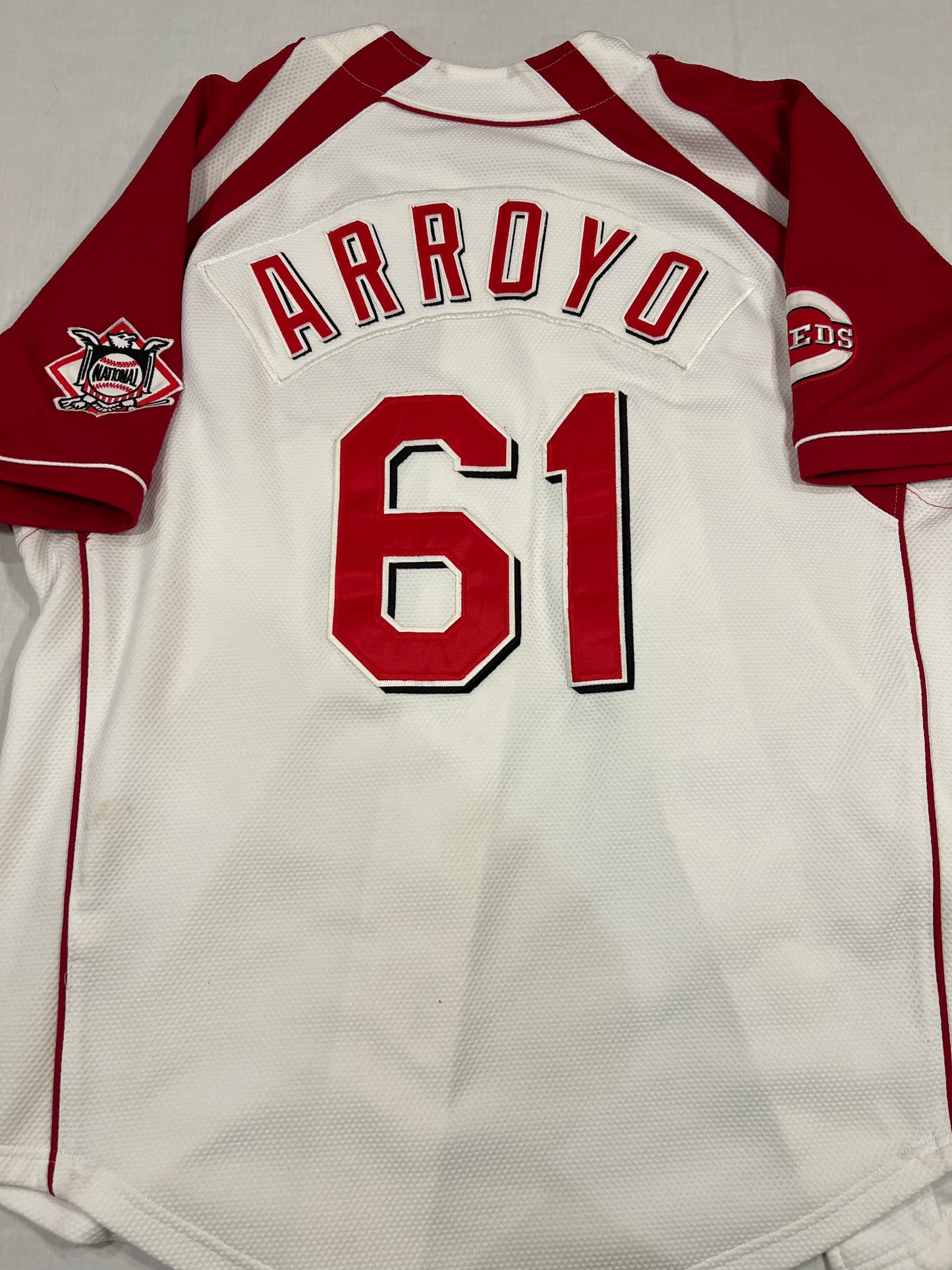 Bronson Arroyo Button Down Reds Mens Small Jersey