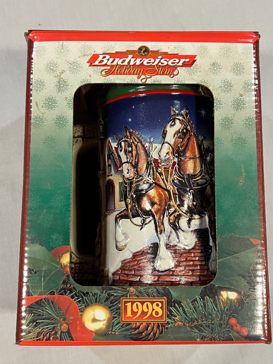 Budweiser Clydesdales Holiday Stein 1998