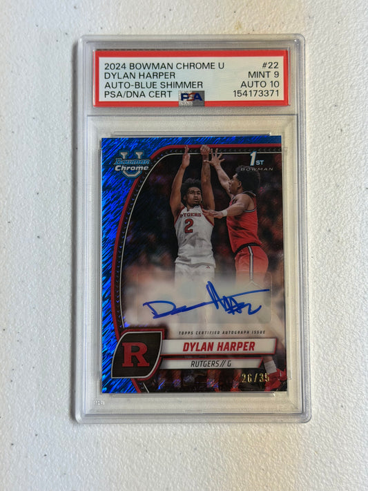 Dylan Harper Blue Shimmer RC Auto /35 PSA 9 Auto 10