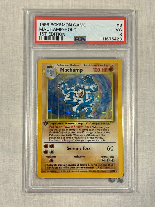 Machamp 1st Edition Holo PSA 3